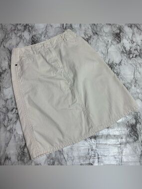 Talbots Petite size 6 100% cotton vintage 90s Y2K Cream ALine Skirt casual